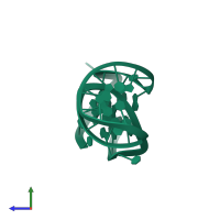 Monomeric assembly 1 of PDB entry 2m93 coloured by chemically distinct molecules, side view.