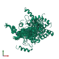 PDB entry 2m9a coloured by chain, ensemble of 20 models, front view.