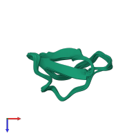 PDB entry 2m9o coloured by chain, ensemble of 20 models, top view.