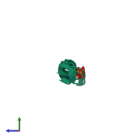 PDB entry 2mae coloured by chain, ensemble of 20 models, side view.