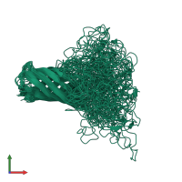 PDB entry 2maf coloured by chain, ensemble of 20 models, front view.