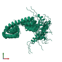 PDB entry 2mar coloured by chain, ensemble of 20 models, front view.