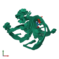 PDB entry 2mbj coloured by chain, ensemble of 10 models, front view.