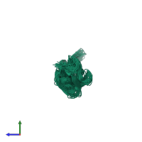 PDB entry 2mcy coloured by chain, ensemble of 20 models, side view.