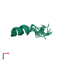 PDB entry 2md1 coloured by chain, ensemble of 10 models, top view.