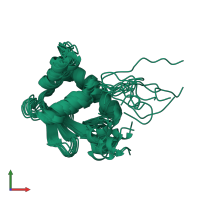 PDB entry 2md5 coloured by chain, ensemble of 10 models, front view.