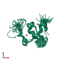 PDB entry 2md7 coloured by chain, ensemble of 20 models, front view.