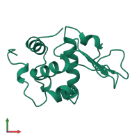 Lysozyme C in PDB entry 2mea, assembly 1, front view.