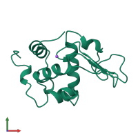 Monomeric assembly 1 of PDB entry 2meg coloured by chemically distinct molecules, front view.