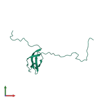 30S ribosomal protein S1 in PDB entry 2mfi, assembly 1, front view.