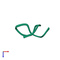 PDB entry 2mfv coloured by chain, ensemble of 15 models, top view.