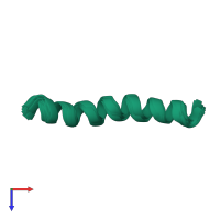 PDB entry 2mg1 coloured by chain, ensemble of 20 models, top view.