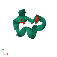 PDB entry 2mg6 coloured by chain, ensemble of 20 models, front view.