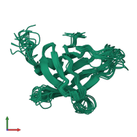 PDB entry 2mhd coloured by chain, ensemble of 19 models, front view.
