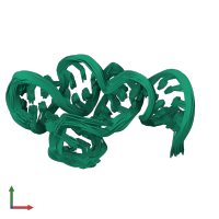 PDB entry 2mhi coloured by chain, ensemble of 20 models, front view.