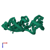 PDB entry 2mhi coloured by chain, ensemble of 20 models, top view.