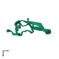 PDB entry 2mi5 coloured by chain, ensemble of 20 models, top view.
