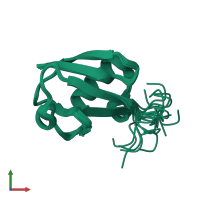 PDB entry 2mi8 coloured by chain, ensemble of 20 models, front view.