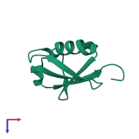 Ubiquitin in PDB entry 2mi8, assembly 1, top view.