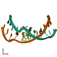 PDB entry 2miw coloured by chain, front view.