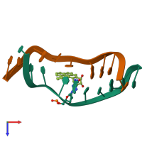 PDB entry 2miw coloured by chain, top view.