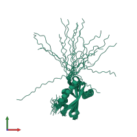 PDB entry 2mj7 coloured by chain, ensemble of 20 models, front view.