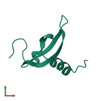 Monomeric assembly 1 of PDB entry 2mj8 coloured by chemically distinct molecules, front view.