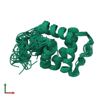 PDB entry 2mjm coloured by chain, ensemble of 20 models, front view.