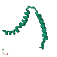 PDB entry 2mk3 coloured by chain, ensemble of 20 models, front view.