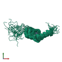 PDB entry 2mkd coloured by chain, ensemble of 20 models, front view.