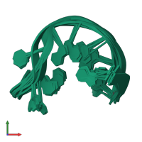 PDB entry 2mkm coloured by chain, ensemble of 10 models, front view.
