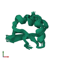 PDB entry 2mky coloured by chain, ensemble of 20 models, front view.