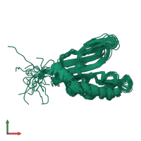 PDB entry 2ml5 coloured by chain, ensemble of 20 models, front view.