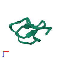 PDB entry 2ml7 coloured by chain, ensemble of 10 models, top view.