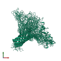 PDB entry 2mlh coloured by chain, ensemble of 20 models, front view.
