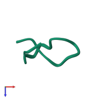 PDB entry 2mlj coloured by chain, ensemble of 15 models, top view.