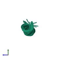 PDB entry 2mlo coloured by chain, ensemble of 20 models, side view.