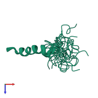PDB entry 2mlu coloured by chain, ensemble of 20 models, top view.