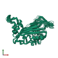 PDB entry 2mlw coloured by chain, ensemble of 20 models, front view.