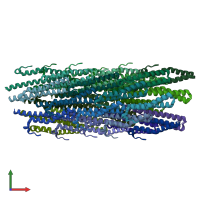 PDB entry 2mme coloured by chain, ensemble of 10 models, front view.
