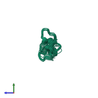 PDB entry 2mmh coloured by chain, ensemble of 10 models, side view.