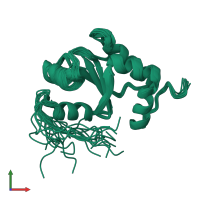 PDB entry 2mmz coloured by chain, ensemble of 20 models, front view.