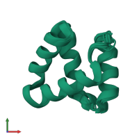 PDB entry 2mp8 coloured by chain, ensemble of 20 models, front view.