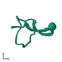 PDB entry 2mqu coloured by chain, ensemble of 20 models, front view.