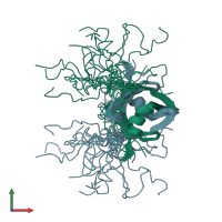 PDB entry 2mrn coloured by chain, ensemble of 20 models, front view.