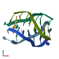 PDB entry 2ms6 coloured by chain, front view.