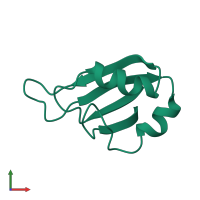 PDB entry 2mss coloured by chain, front view.