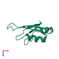 PDB entry 2mss coloured by chain, top view.