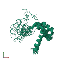 PDB entry 2msy coloured by chain, ensemble of 20 models, front view.