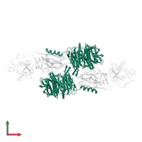 Methylamine dehydrogenase heavy chain in PDB entry 2mta, assembly 1, front view.